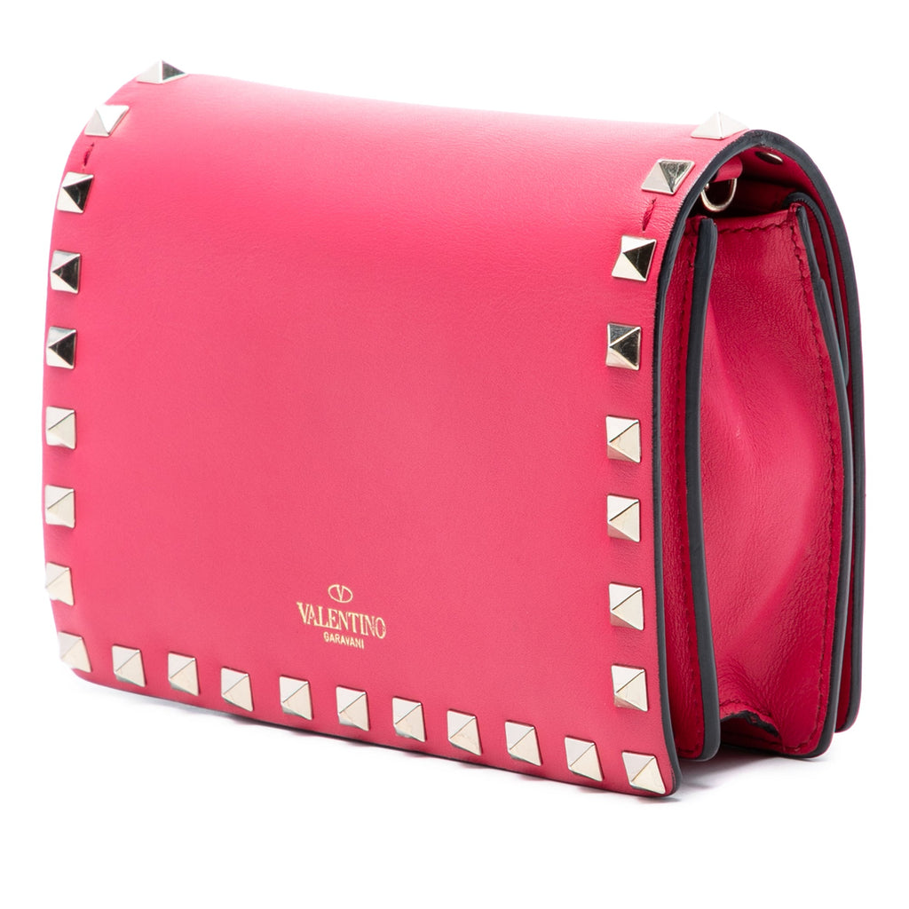 Leather Rockstud Chain Pouch