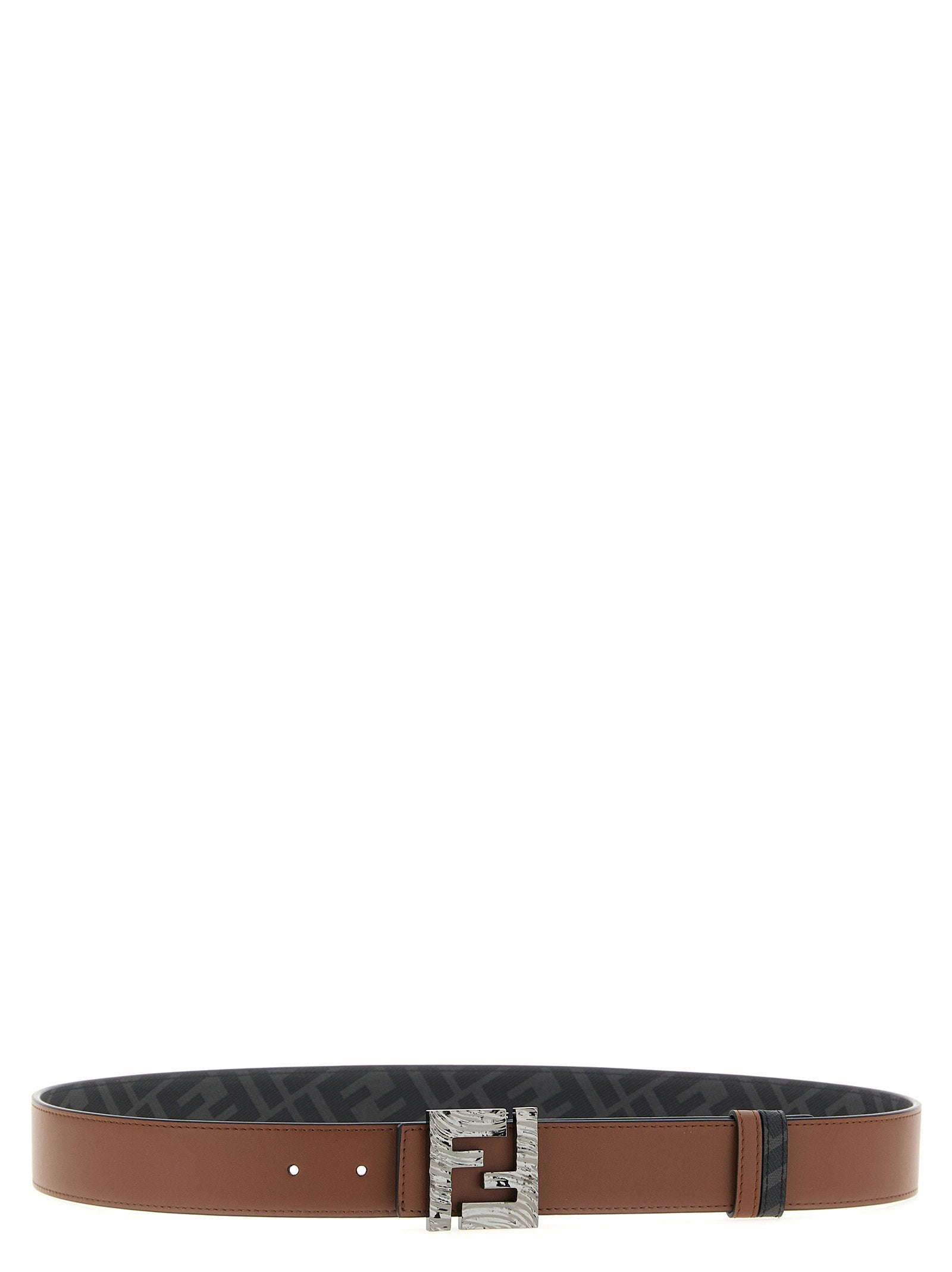 Fendi Squared FF Reversible Belt — brown