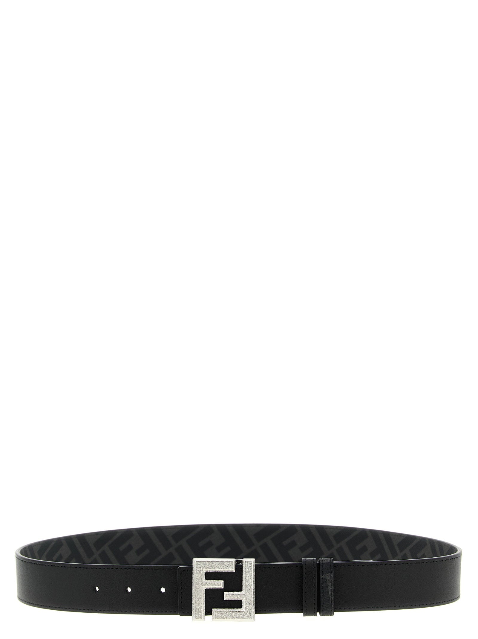 Fendi Logo Buckle Reversible Belt — Black