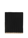 Brunello Cucinelli Ribbed Cashmere Scarf — Black