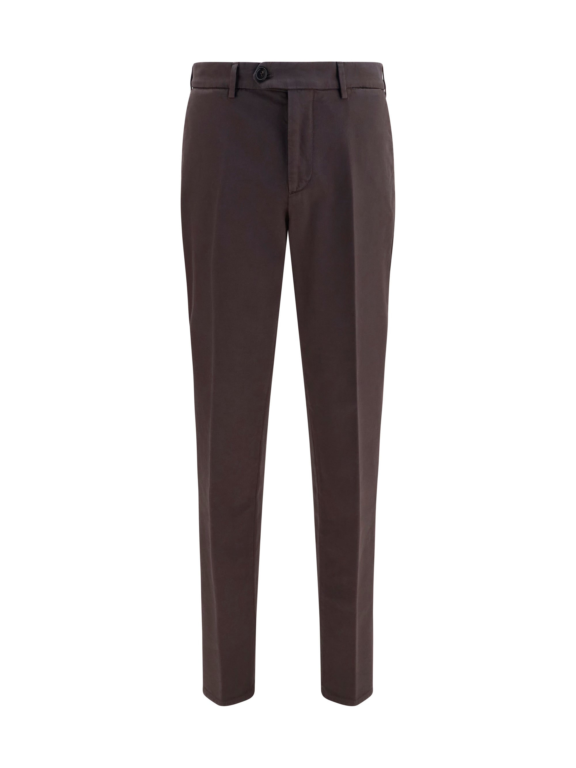 Brunello Cucinelli Dyed Cotton Trousers — Brown