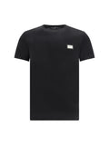 Dolce & Gabbana Logo Metal Plaque T-Shirt — Black