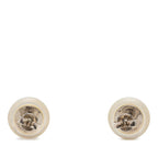 CC Brass Faux Pearl Round Push Back Earrings