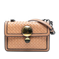 Nappa Intrecciato Mirror Lens Double Sided Flap Shoulder Bag