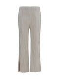 Gongdid Design Ribbed Corduroy Trousers — White
