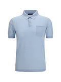 Aragona Cashmere Cotton Polo — Blue