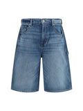 7for Wide-Leg Denim Bermuda — Blue