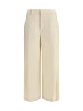 Brunello Cucinelli Cotton-Blend Trousers — Beige