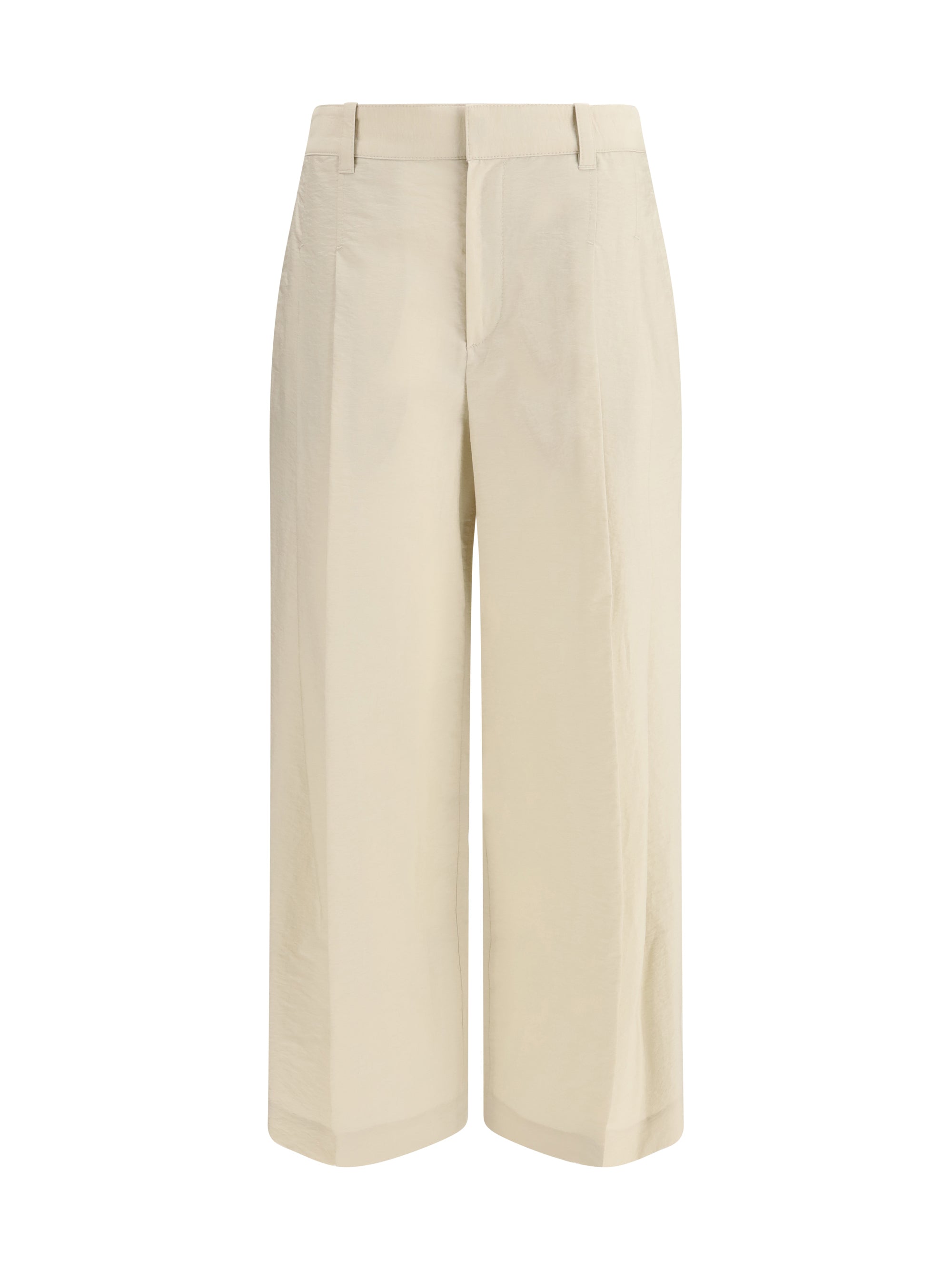 Brunello Cucinelli Cotton-Blend Trousers — Beige