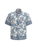 Etro Floral and Paisley Print Shirt — Blue