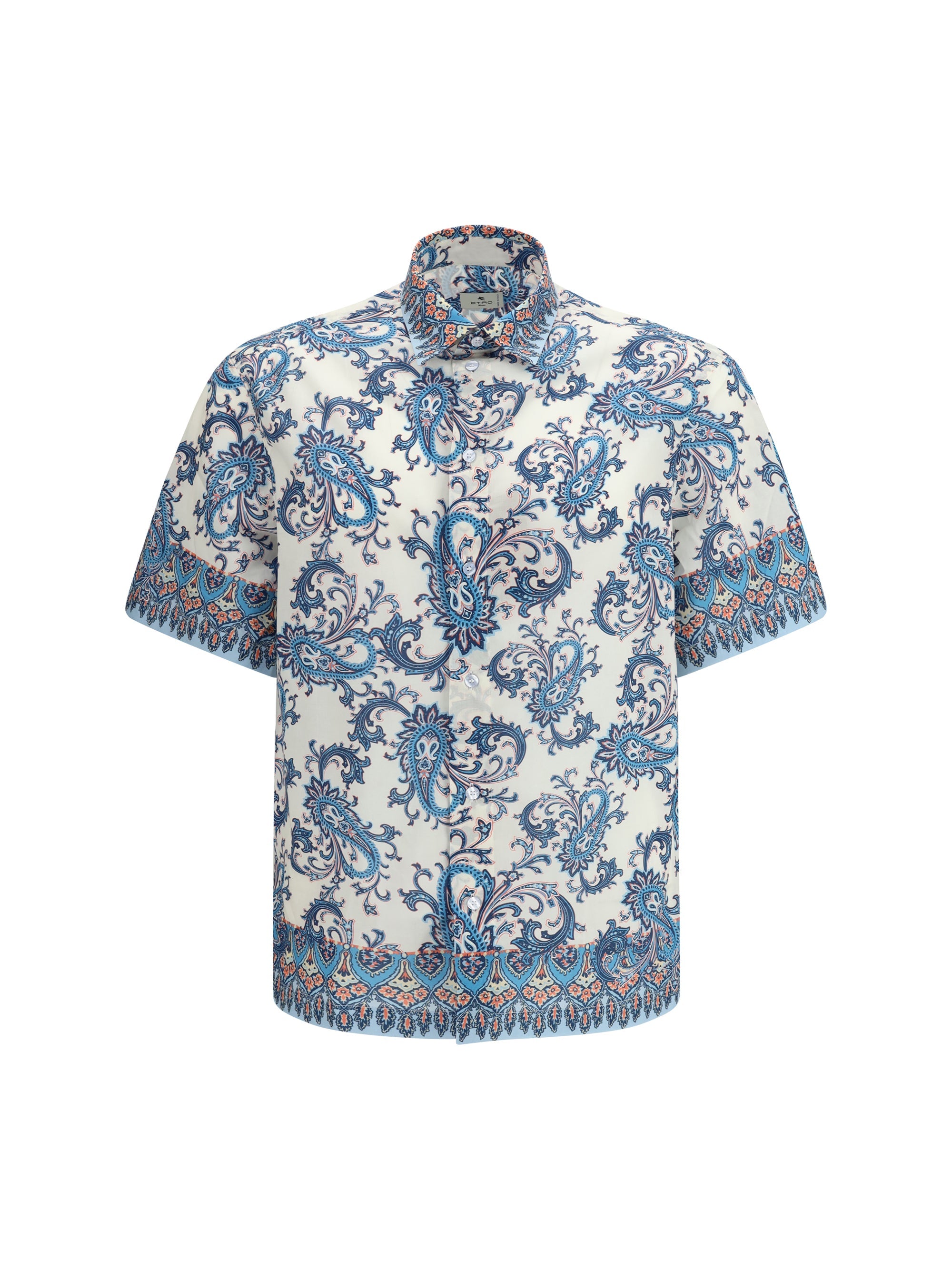 Etro Floral and Paisley Print Shirt — Blue