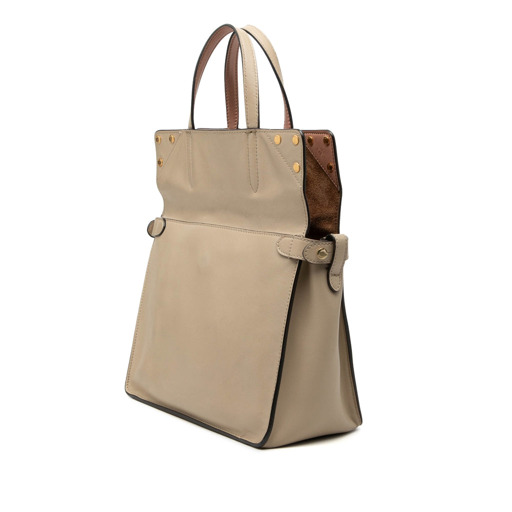 Vitello Grace and Suede Flip Satchel