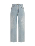 MM6 Maison Margiela Splatter-Effect Jeans — Blue