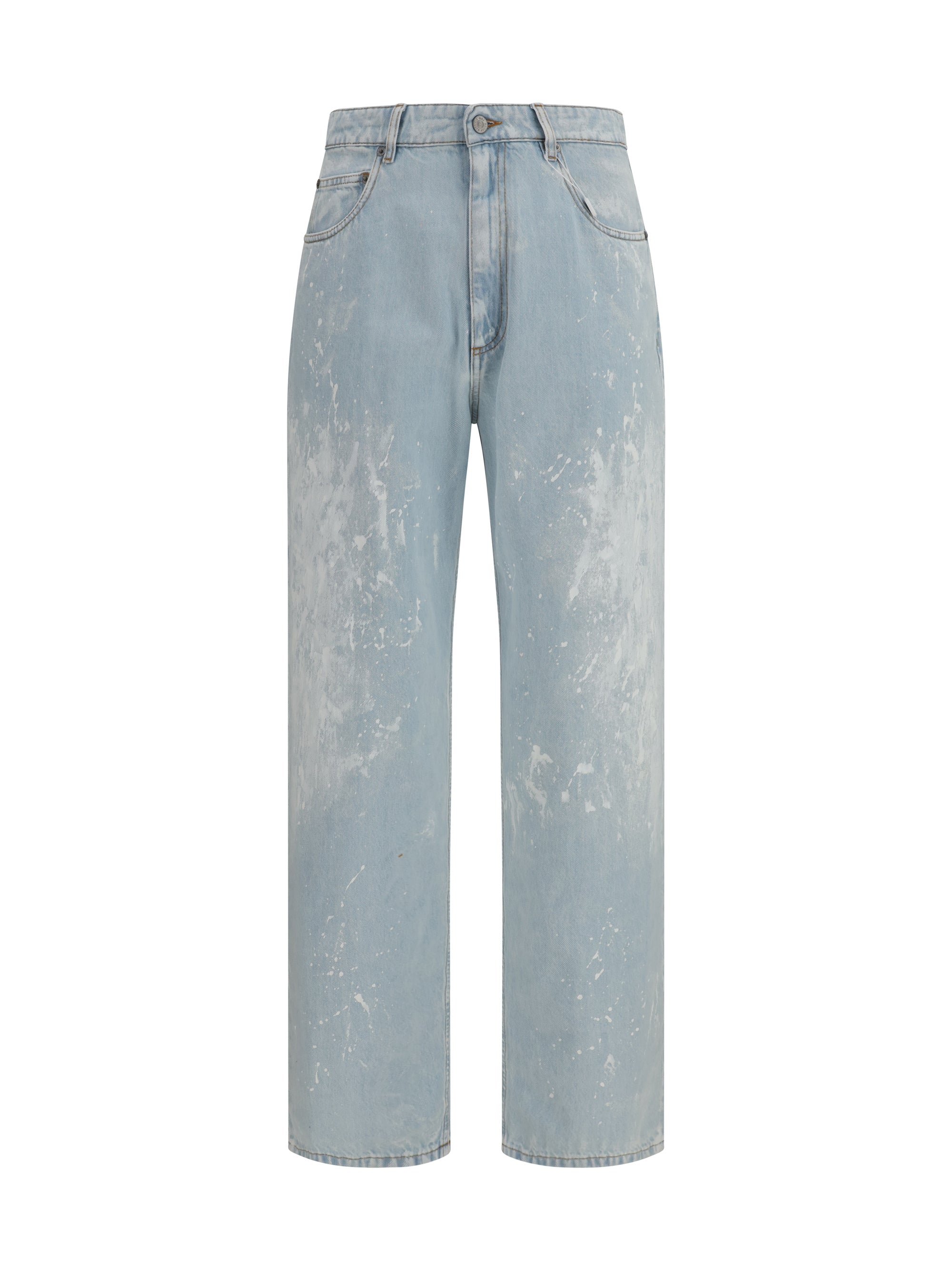 MM6 Maison Margiela Splatter-Effect Jeans — Blue
