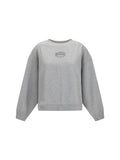Ganni Logo-Embroidered Organic Cotton Sweatshirt — Gray