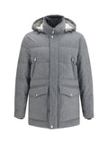 Brunello Cucinelli Cashmere Wool Down Jacket — Gray