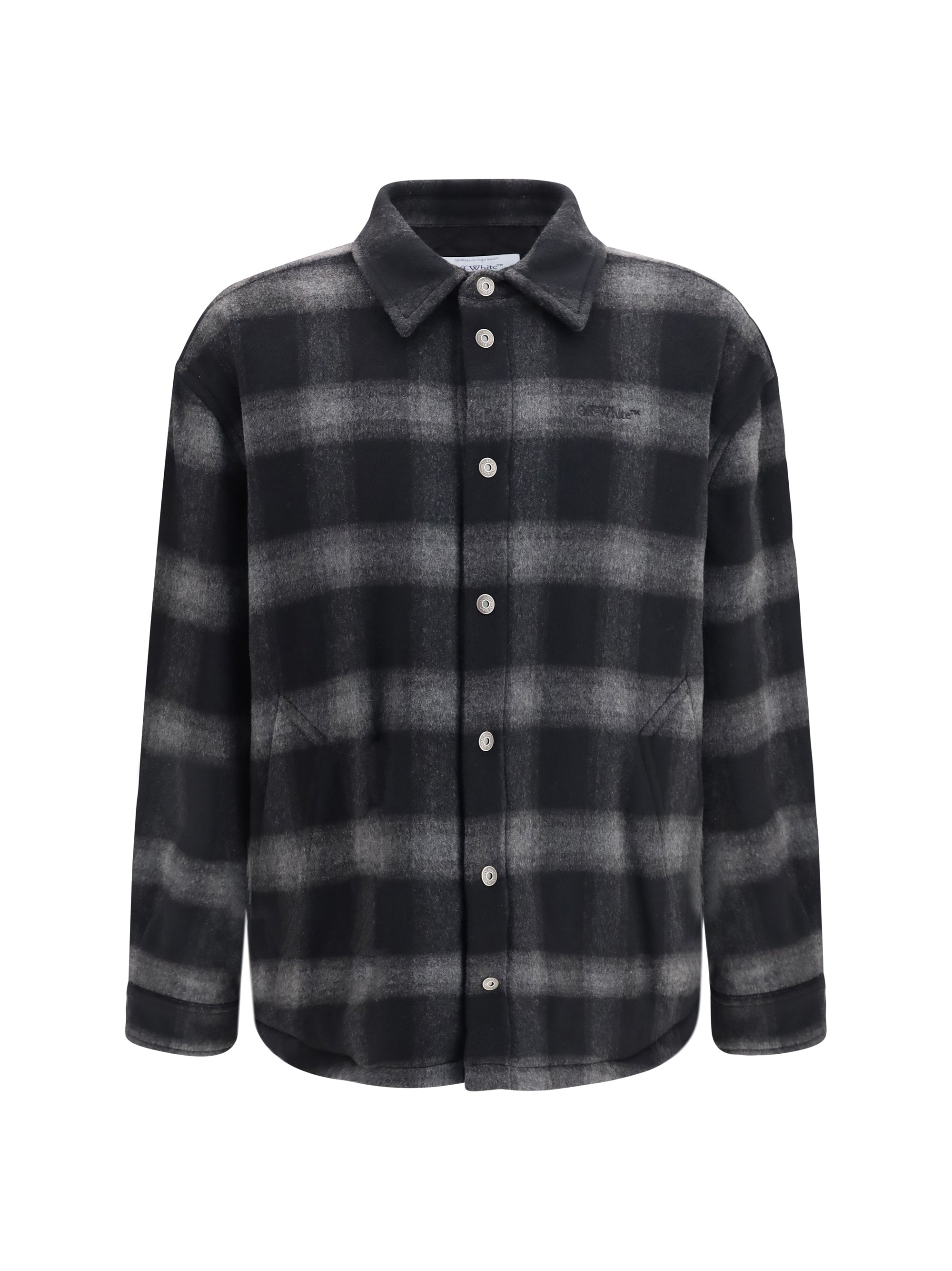 Off-White Padded Flannel Jacket — Black