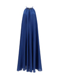 Zimmermann Aster Pleated Pearl Dress — Blue