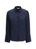 Max Mara Pure Silk Blend Shirt — Navy