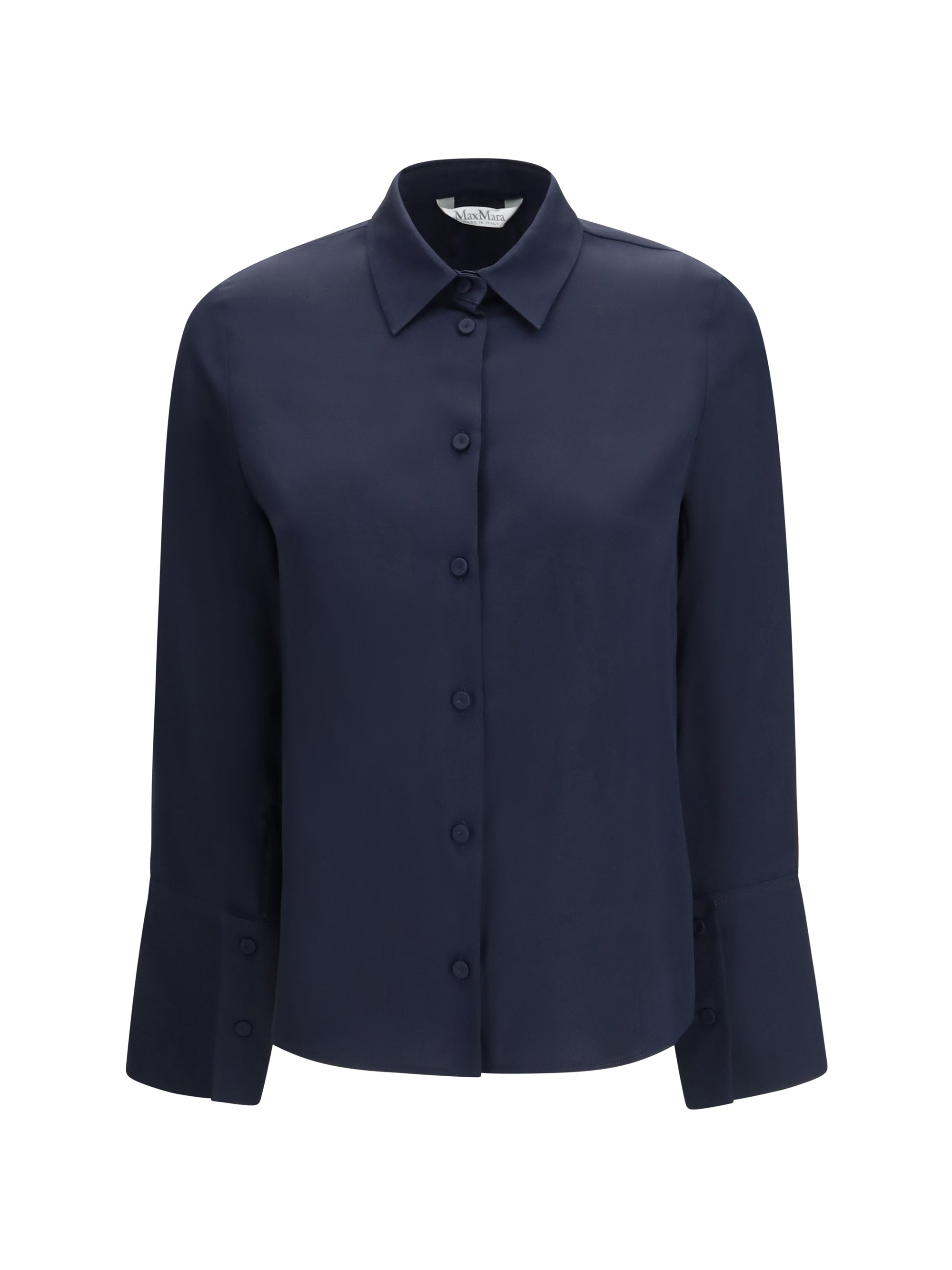 Max Mara Pure Silk Blend Shirt — Navy