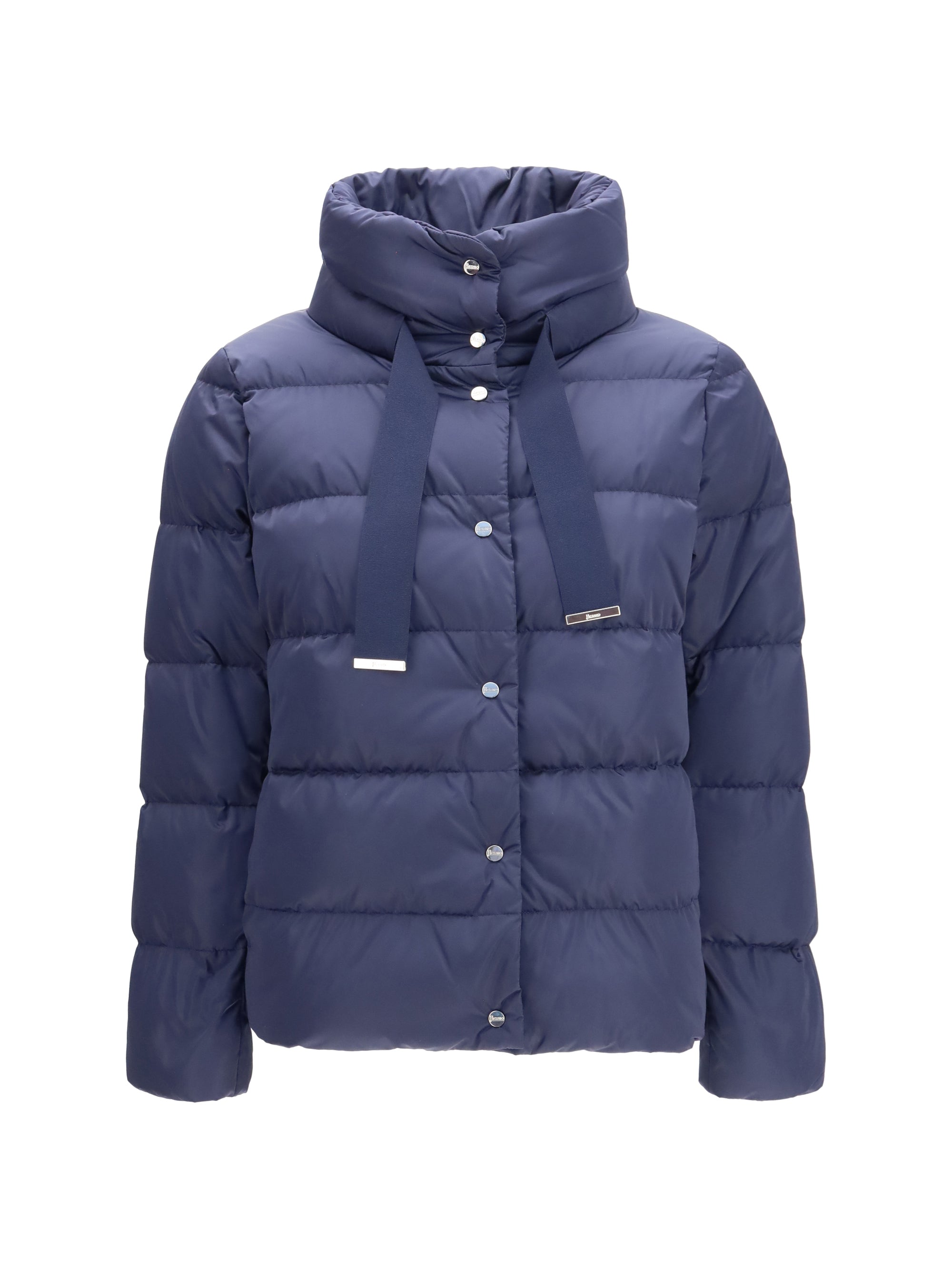 Herno Satin Down-Padded Down Jacket — Navy