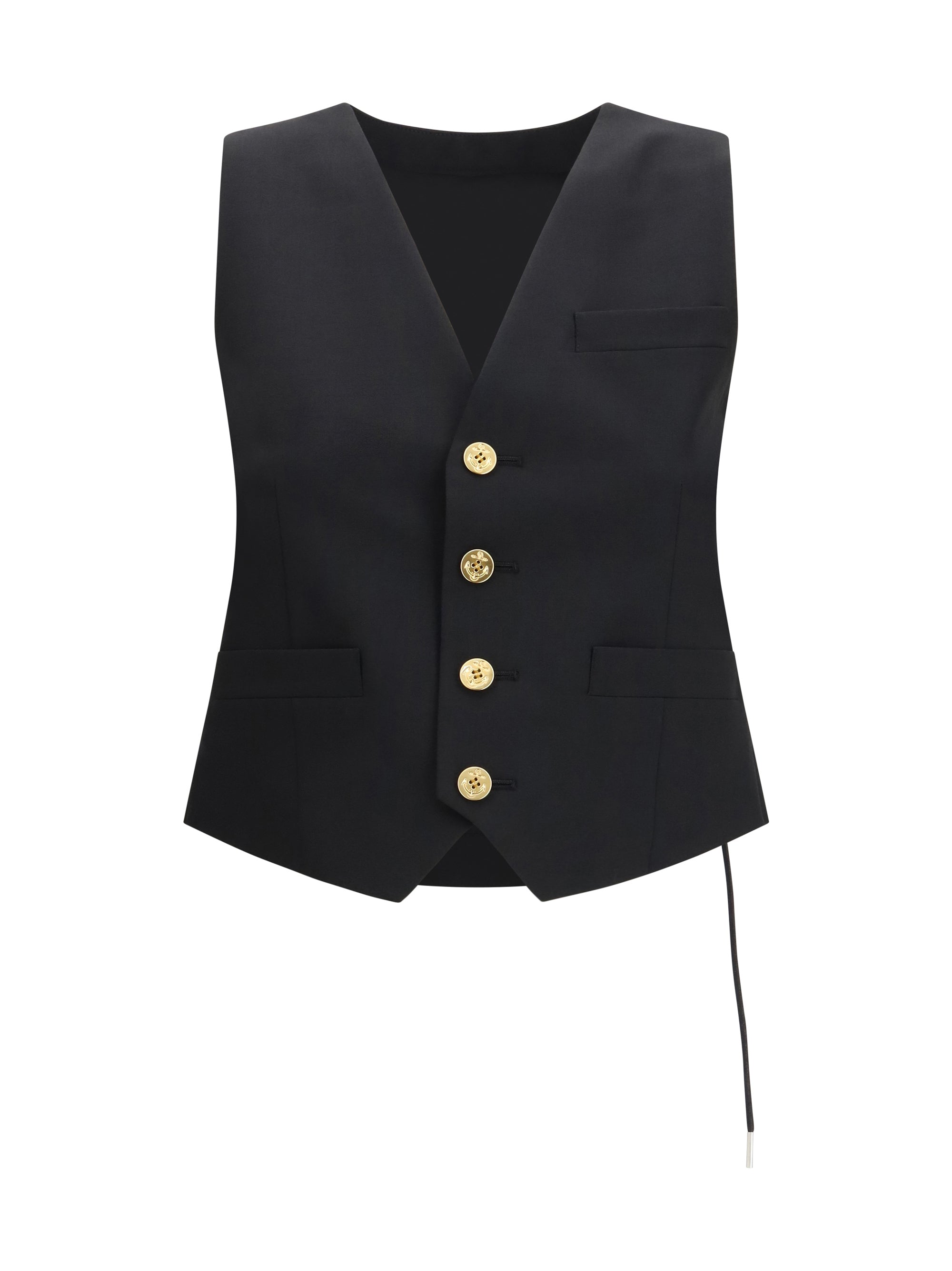 Sacai Twill Vest — Black