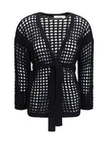 Max Mara Pure Open-Weave Cotton Cardigan — Black