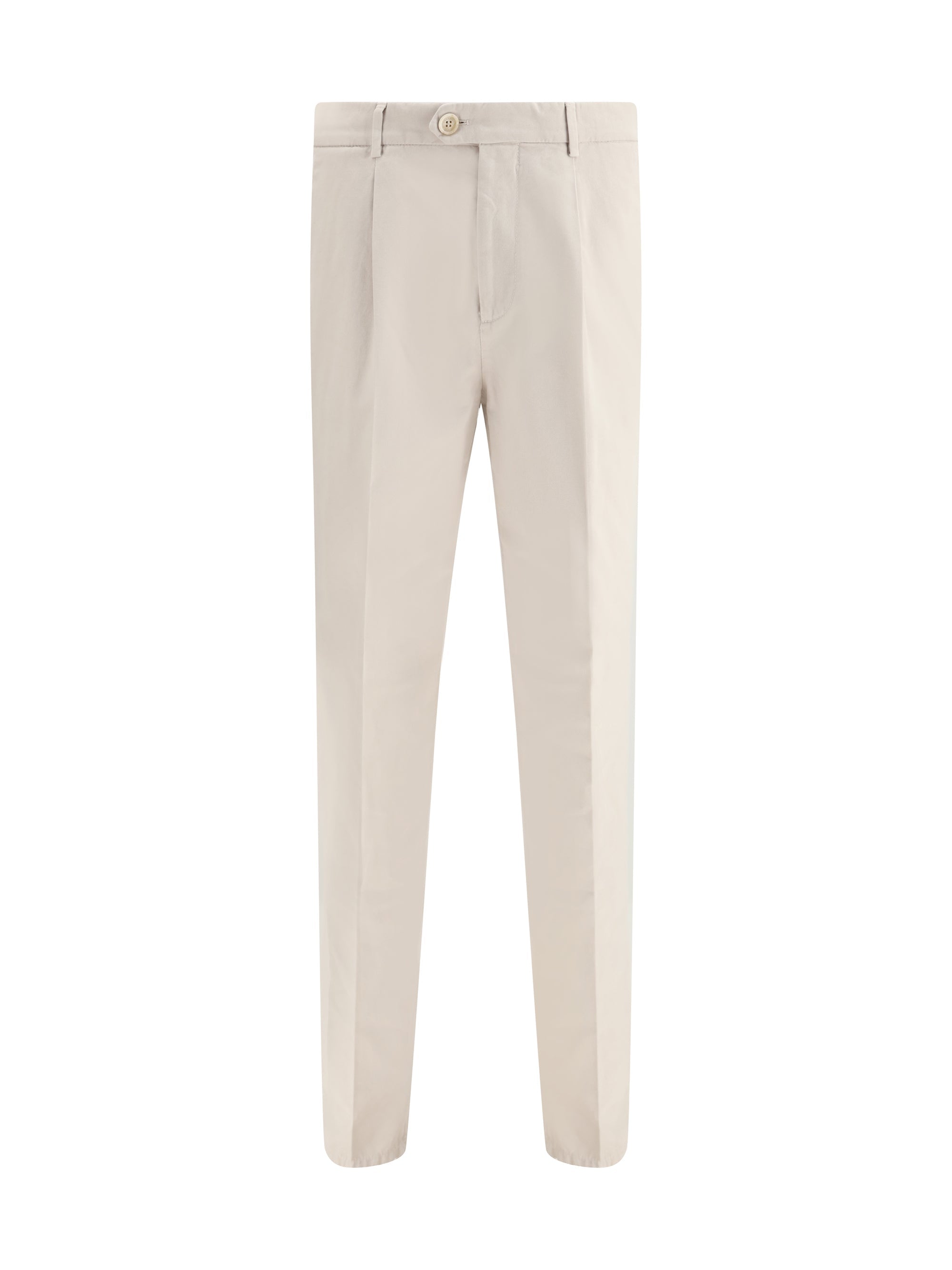 Brunello Cucinelli Pure Cotton Trousers — Beige
