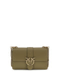 Pinko Love Birds Buckle Shoulder Bag — Green