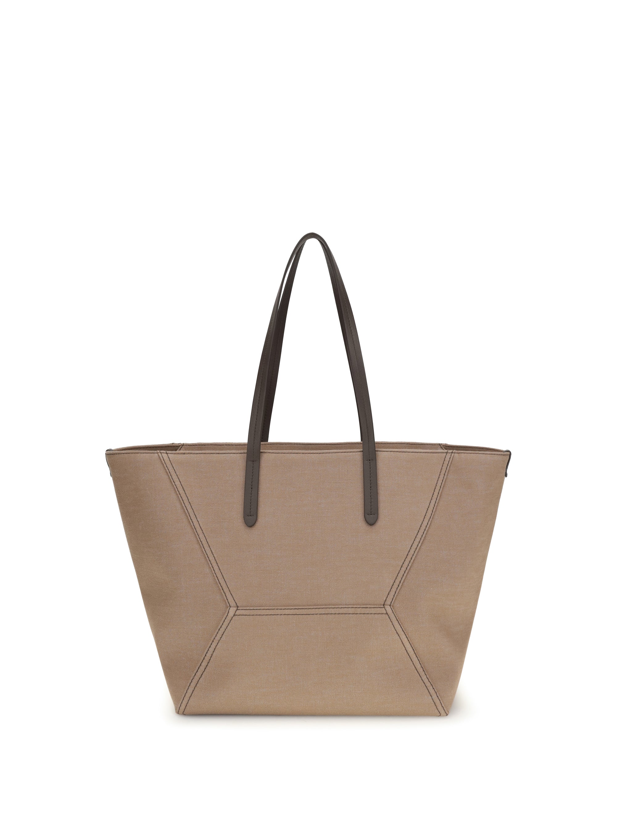 Brunello Cucinelli Canvas Tote Bag — Beige