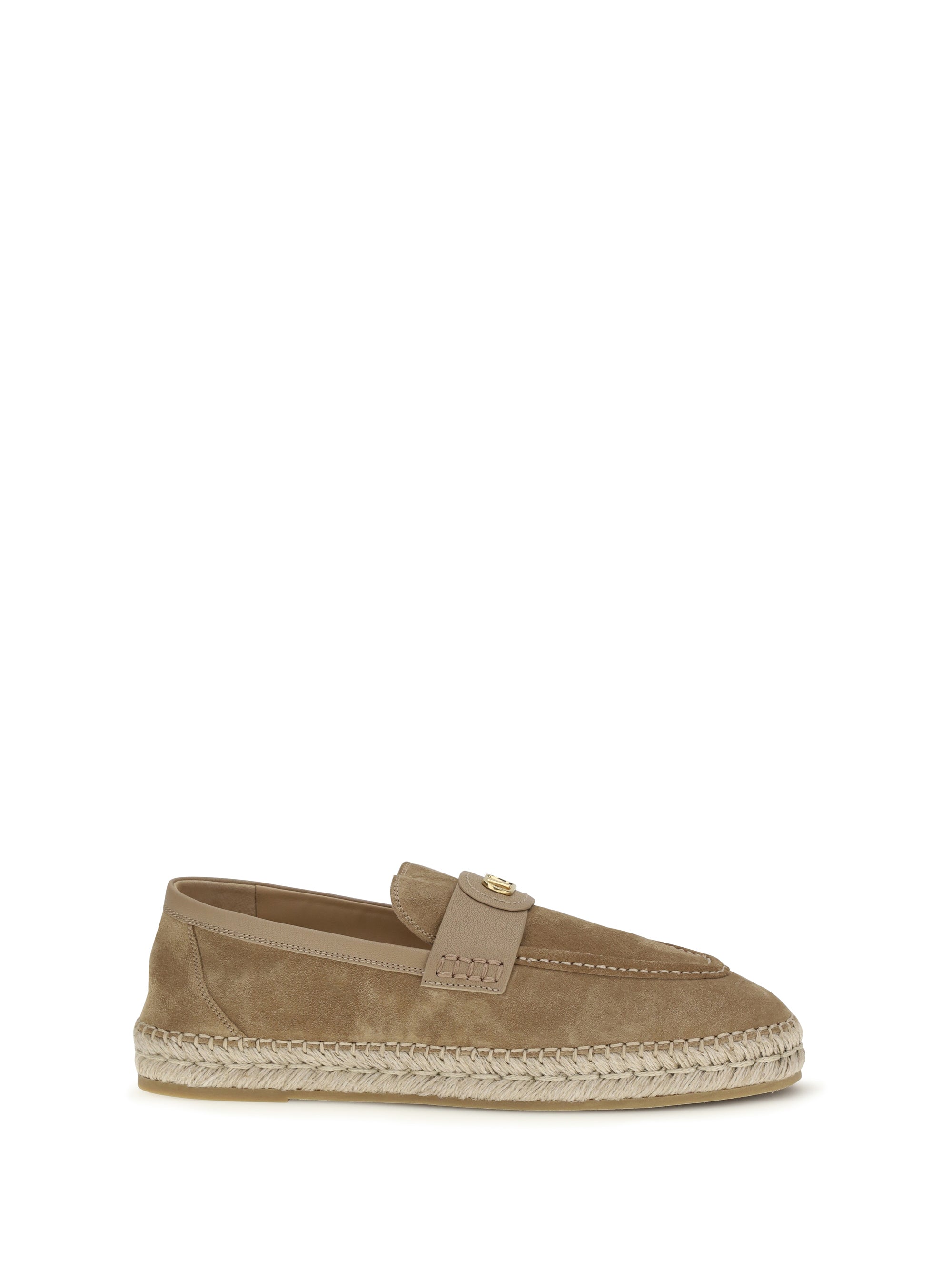 Valentino Garavani Suede with VLogo Signature Espadrille — Beige