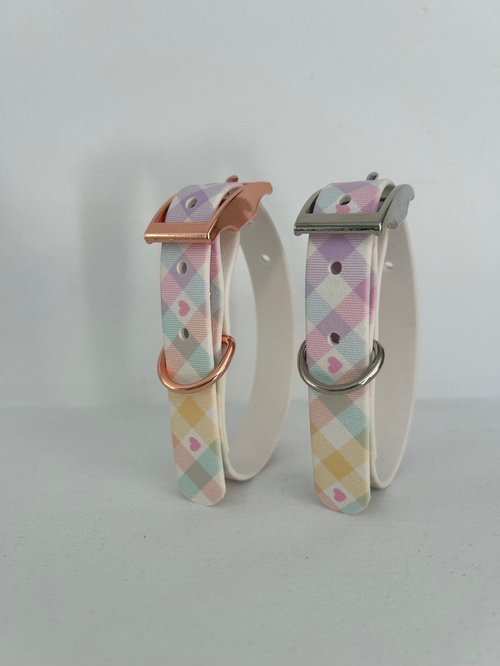 Pastel Vichy Handmade Dog Collar