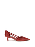Prada Side-Cut Leather Heel — Red