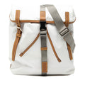 Saffiano Trimmed Tessuto Triple Buckle Messenger Bag