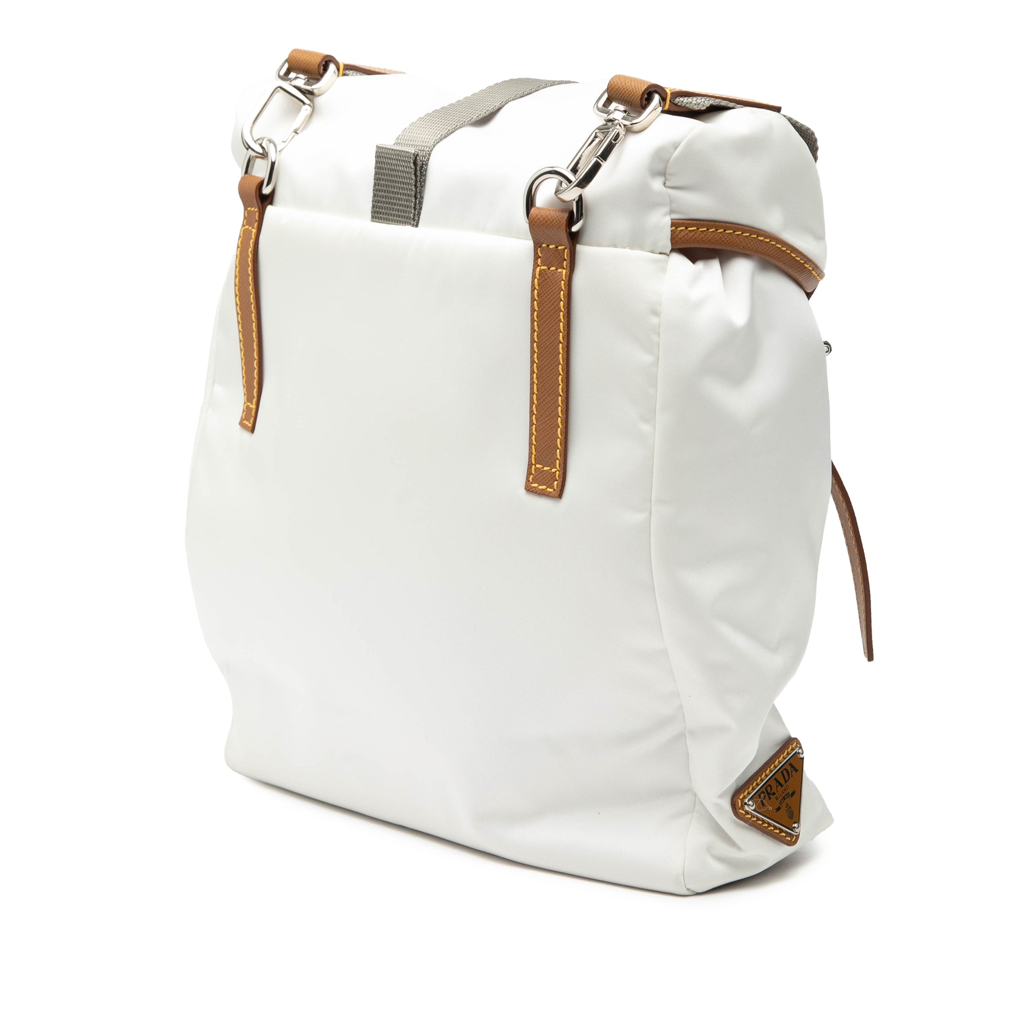 Saffiano Trimmed Tessuto Triple Buckle Messenger Bag