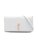 Croc Embossed Leather Monogram Cassandre Crossbody
