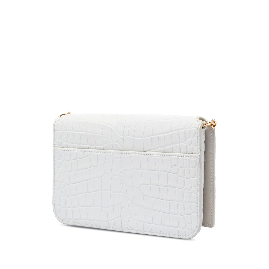Croc Embossed Leather Monogram Cassandre Crossbody