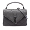 Medium Quilted Diamond Calfskin Monogram College Satchel