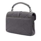 Medium Quilted Diamond Calfskin Monogram College Satchel