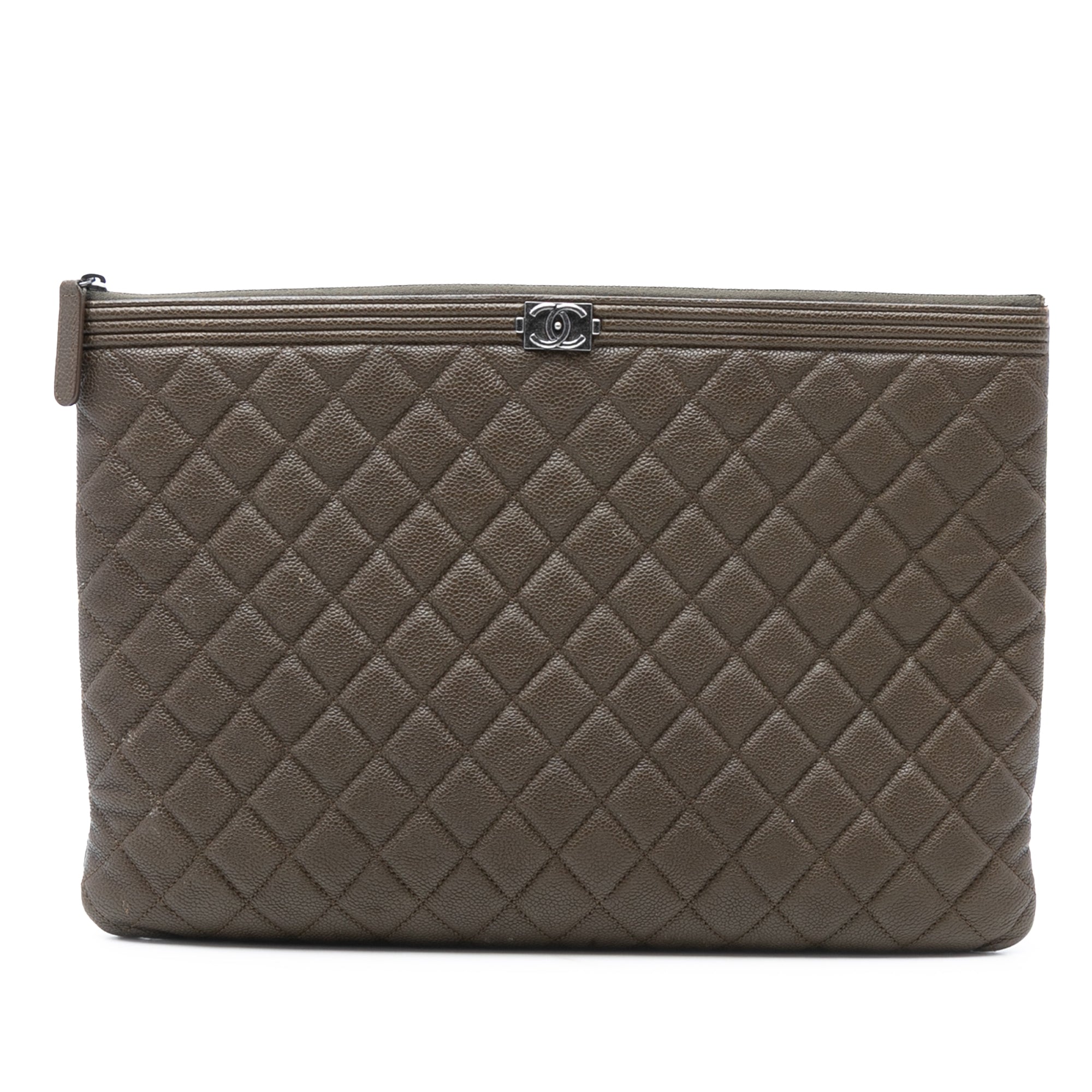 Large Quilted Caviar Boy O Case Clutch