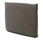 Large Quilted Caviar Boy O Case Clutch
