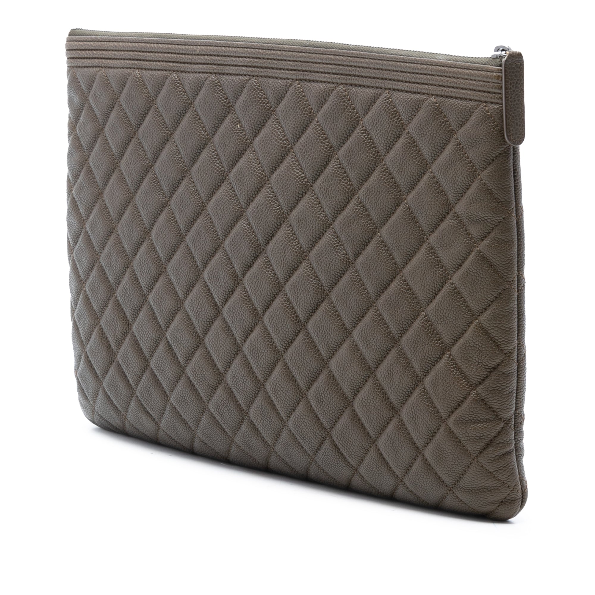 Large Quilted Caviar Boy O Case Clutch