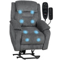 Power Lift Recliner Chair for Elderly with Massage, Electric Recliner with Side Pockets, Dark Grey