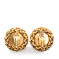 CC Gold Plated Wheat Medallion Clip On Earrings