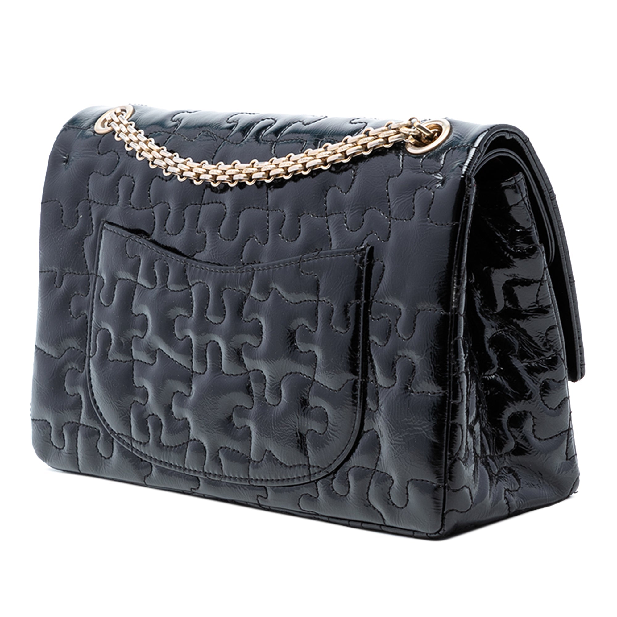 Reissue 2.55 Crackled Patent Puzzle Double Flap 226