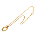 Gold Plated Cut Out Round Pendant Necklace