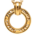 Gold Plated Cut Out Round Pendant Necklace