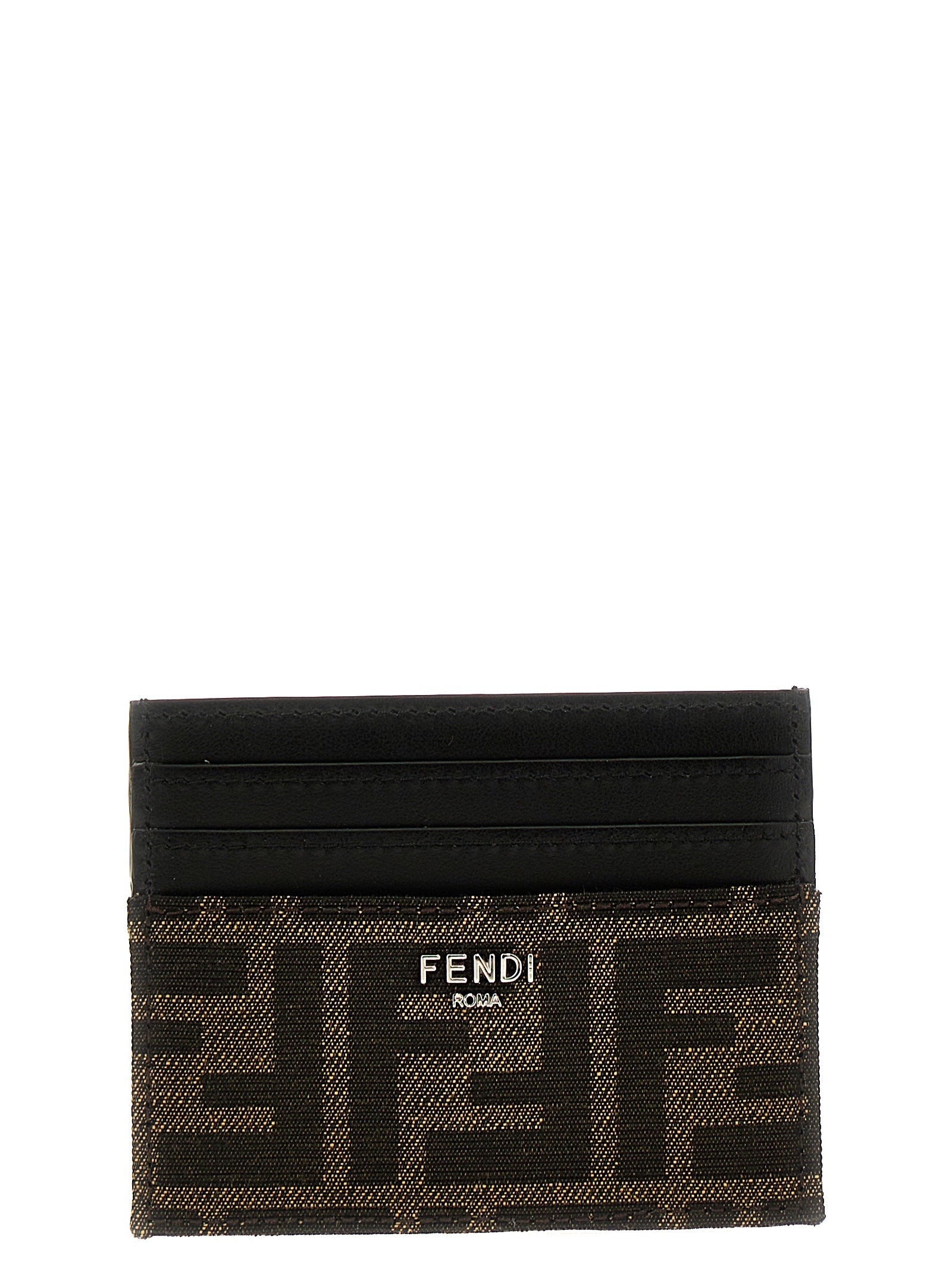 Fendi FF Jacquard Card Case — Black