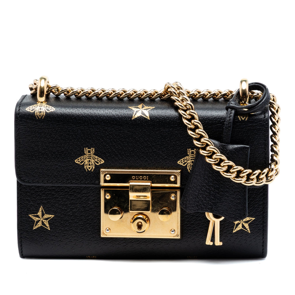 Small Calfskin Bee Star Padlock Crossbody
