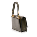 Mini Leather Skull Lock Top Handle Bag